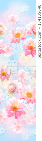 Assorted floral geometric and heart pattern panel designs in soft pastel colors Assorted floral geometric and heart pattern panel designs in soft pastel colors 134135640