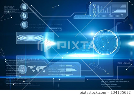 Blue technology interface with glow 134135652