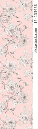 Assorted floral geometric and heart pattern panel designs in soft pastel colors Assorted floral geometric and heart pattern panel designs in soft pastel colors 134135688