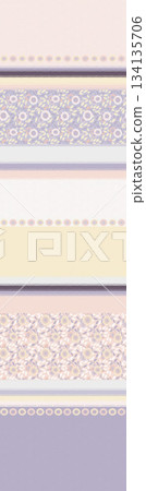 Assorted floral geometric and heart pattern panel designs in soft pastel colors Assorted floral geometric and heart pattern panel designs in soft pastel colors 134135706
