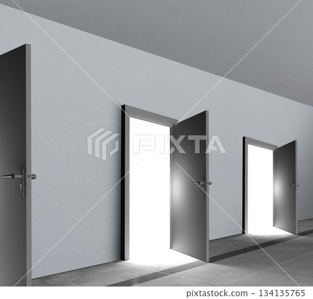 Doors revealing bright light 134135765