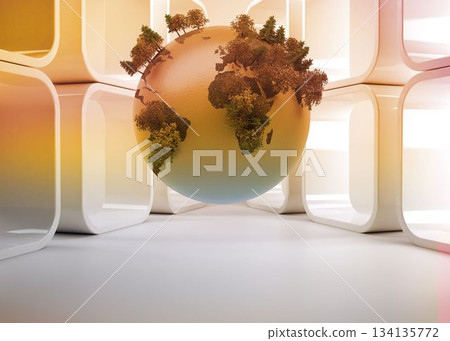 Globe on abstract background 134135772
