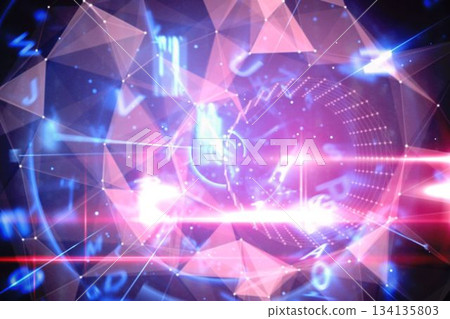 Blue and red technology interface 134135803