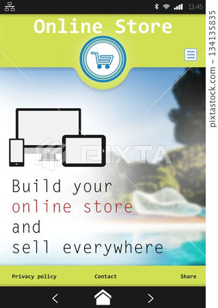 Screen of an online store 134135835