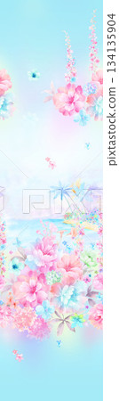 Assorted floral geometric and heart pattern panel designs in soft pastel colors Assorted floral geometric and heart pattern panel designs in soft pastel colors 134135904