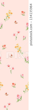 Assorted floral geometric and heart pattern panel designs in soft pastel colors Assorted floral geometric and heart pattern panel designs in soft pastel colors 134135964