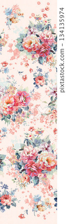 Assorted floral geometric and heart pattern panel designs in soft pastel colors Assorted floral geometric and heart pattern panel designs in soft pastel colors 134135974