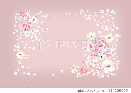 Assorted floral geometric and heart pattern panel designs in soft pastel colors Assorted floral geometric and heart pattern panel designs in soft pastel colors 134136035
