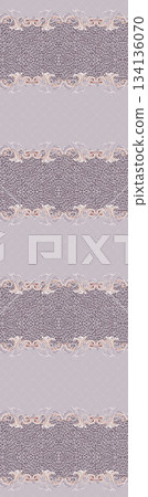 Assorted floral geometric and heart pattern panel designs in soft pastel colors 134136070