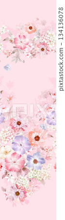 Assorted floral geometric and heart pattern panel designs in soft pastel colors Assorted floral geometric and heart pattern panel designs in soft pastel colors 134136078