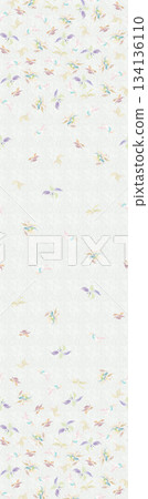 Assorted floral geometric and heart pattern panel designs in soft pastel colors 134136110