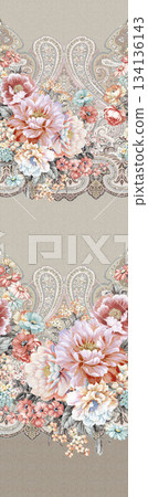 Assorted floral geometric and heart pattern panel designs in soft pastel colors Assorted floral geometric and heart pattern panel designs in soft pastel colors 134136143