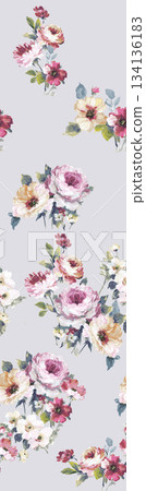 Assorted floral geometric and heart pattern panel designs in soft pastel colors Assorted floral geometric and heart pattern panel designs in soft pastel colors 134136183