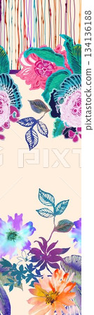 Assorted floral geometric and heart pattern panel designs in soft pastel colors Assorted floral geometric and heart pattern panel designs in soft pastel colors 134136188