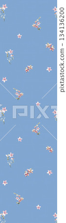 Assorted floral geometric and heart pattern panel designs in soft pastel colors 134136200