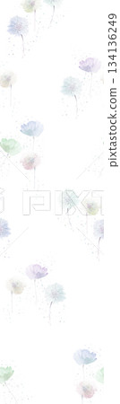 Assorted floral geometric and heart pattern panel designs in soft pastel colors 134136249