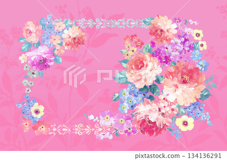 Assorted floral geometric and heart pattern panel designs in soft pastel colors Assorted floral geometric and heart pattern panel designs in soft pastel colors 134136291