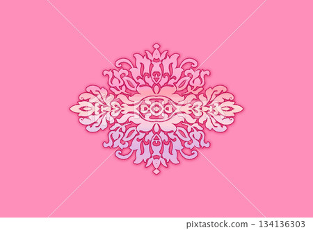 Assorted floral geometric and heart pattern panel designs in soft pastel colors 134136303