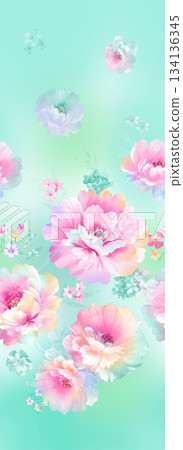Assorted floral geometric and heart pattern panel designs in soft pastel colors Assorted floral geometric and heart pattern panel designs in soft pastel colors 134136345