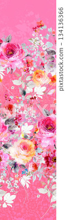 Assorted floral geometric and heart pattern panel designs in soft pastel colors Assorted floral geometric and heart pattern panel designs in soft pastel colors 134136366