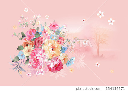 Assorted floral geometric and heart pattern panel designs in soft pastel colors Assorted floral geometric and heart pattern panel designs in soft pastel colors 134136371