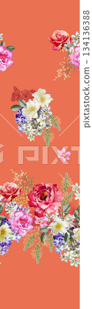 Assorted floral geometric and heart pattern panel designs in soft pastel colors Assorted floral geometric and heart pattern panel designs in soft pastel colors 134136388