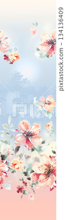 Assorted floral geometric and heart pattern panel designs in soft pastel colors Assorted floral geometric and heart pattern panel designs in soft pastel colors 134136409