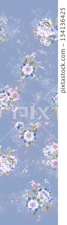 Assorted floral geometric and heart pattern panel designs in soft pastel colors 134136425
