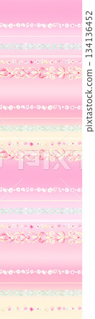 Assorted floral geometric and heart pattern panel designs in soft pastel colors Assorted floral geometric and heart pattern panel designs in soft pastel colors 134136452