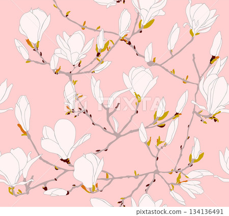 Assorted floral geometric and heart pattern panel designs in soft pastel colors 134136491
