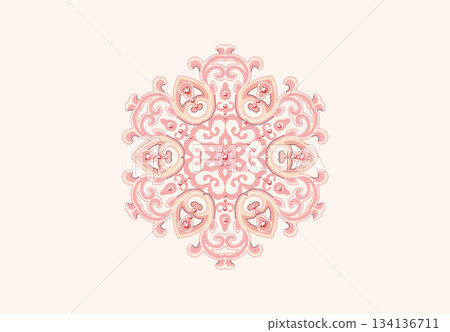 Assorted floral geometric and heart pattern panel designs in soft pastel colors Assorted floral geometric and heart pattern panel designs in soft pastel colors 134136711
