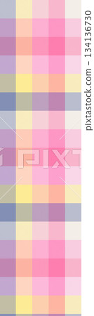 Assorted floral geometric and heart pattern panel designs in soft pastel colors 134136730