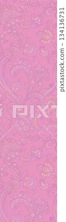 Assorted floral geometric and heart pattern panel designs in soft pastel colors 134136731