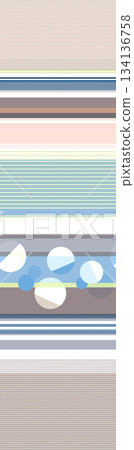 Assorted floral geometric and heart pattern panel designs in soft pastel colors 134136758