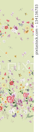 Assorted floral geometric and heart pattern panel designs in soft pastel colors Assorted floral geometric and heart pattern panel designs in soft pastel colors 134136783