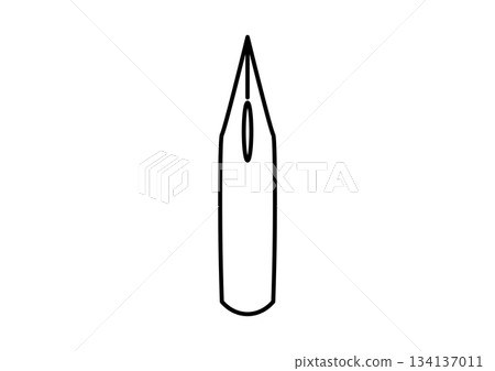 Manga and illustration art supplies, round pen nib icon 134137011