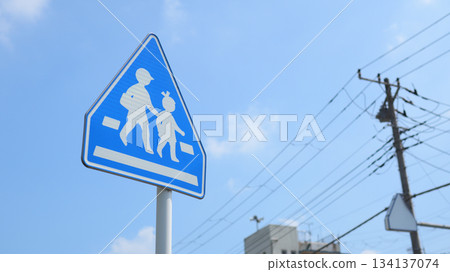 Crosswalk road signs 134137074