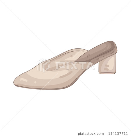 Illustration of heel mules Illustration of heel mules 134137711