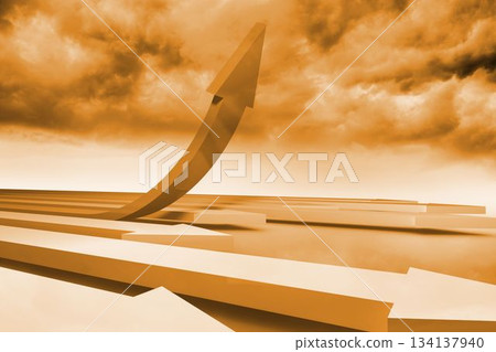 Arrows in the sky in orange Arrows in the sky in orange 134137940