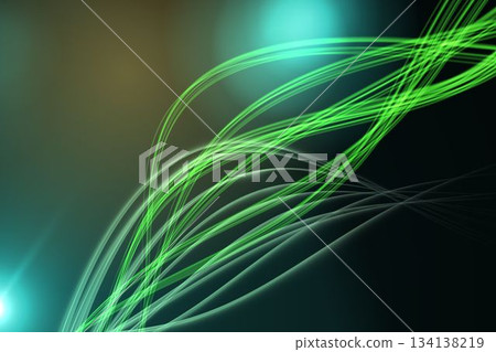 Curved laser light design in green Curved laser light design in green 134138219