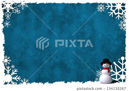 Christmas themed snow flake frame 134138267