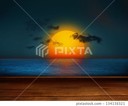 Wooden planks against sunset Wooden planks against sunset 134138321