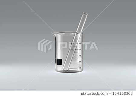 Test tube inside empty beaker 134138363