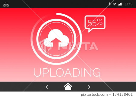 Uploading text with icon screen Uploading text with icon screen 134138401
