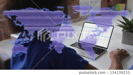 Reviewing global spreadsheet data analyst working at modern office with laptop, copy space Reviewing global spreadsheet data analyst working at modern office with laptop, copy space 134139233