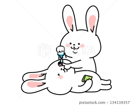 兔子滴眼藥水（白色輪廓線） 134139357