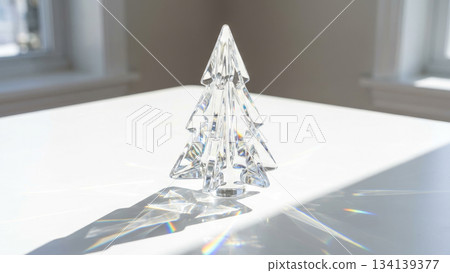 Clear Crystal Christmas Tree with Shadow 134139377