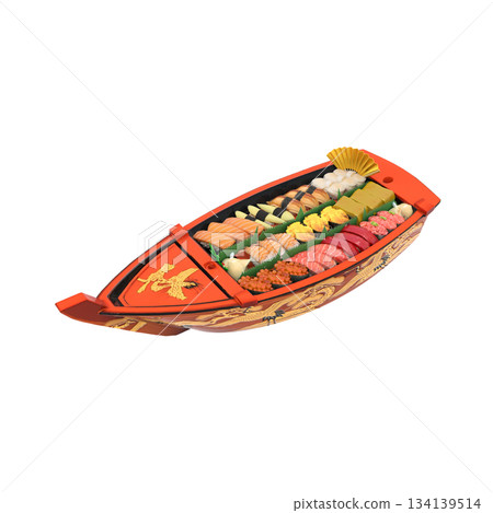 A luxurious boat of sushi A luxurious boat of sushi 134139514