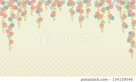 Weeping cherry blossom background Weeping cherry blossom background 134139549