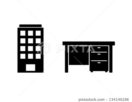 建築辦公室辦公桌圖標 134140286